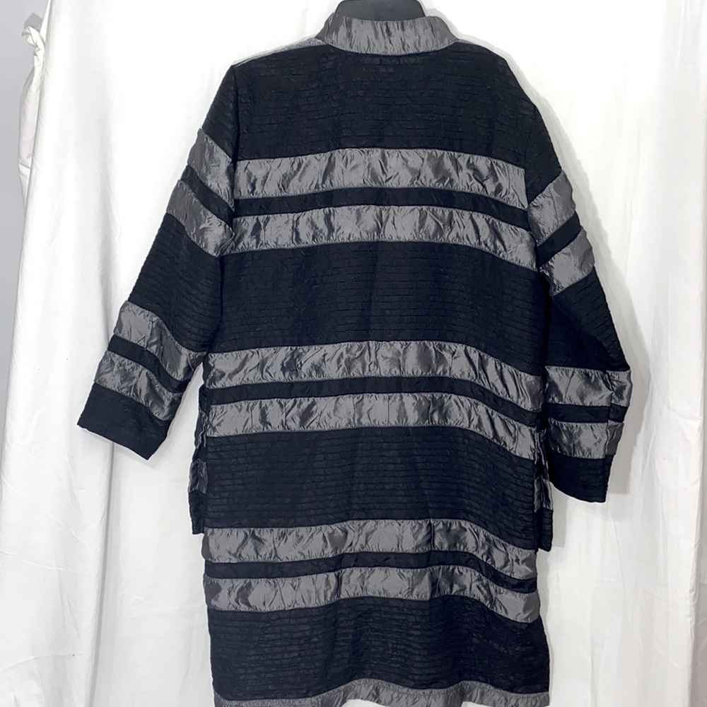 Black Striped Long Coat - Picture 4 of 5